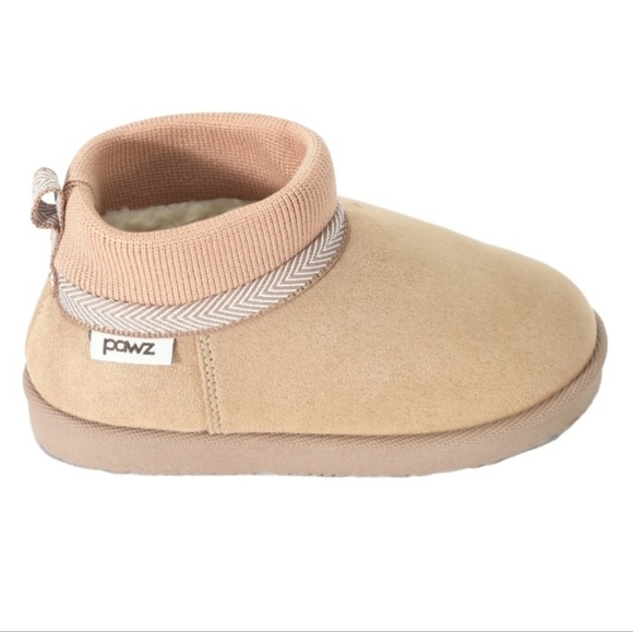 Pawz Beige Slipper Ankle Boot Slipper - Picture 2 of 6